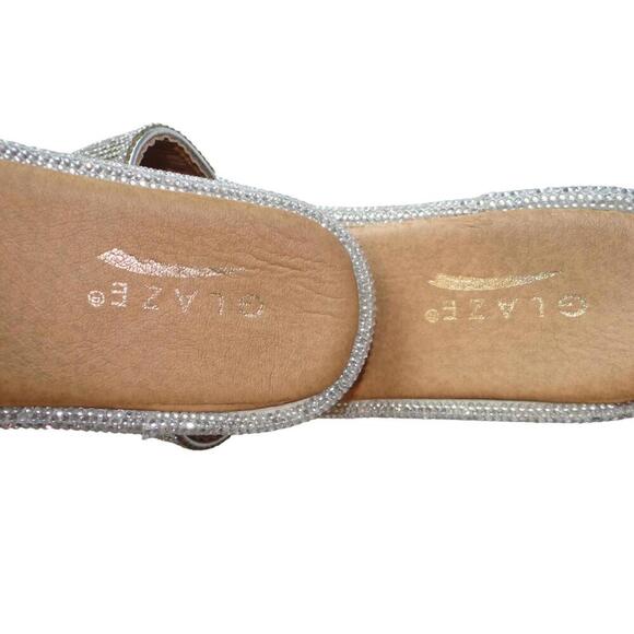 Glaze Elegant Rhinestone Slide Sandals Flats Size 6.5 - Picture 5 of 6
